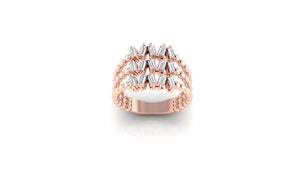 Radiant Rectangles 3 Rows Ring Radiant Rectangles 3 Rows Ring