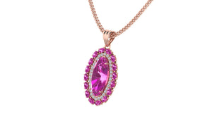 Elegant Gemstone Oval Necklace S410 Elegant Gemstone Oval Necklace S410