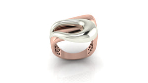 Stylish Two - Tone Wave Ring Stylish Two - Tone Wave Ring