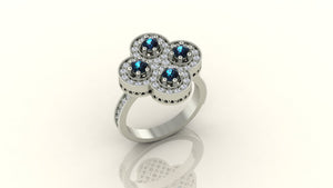Elegant Ruby and Diamond Floral Ring Elegant Ruby and Diamond Floral Ring