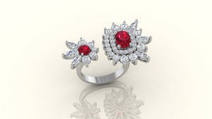 ruby blossom ring S446 ruby blossom ring S446
