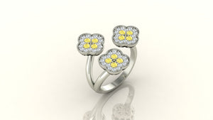 Trio Floral Cluster Ring Trio Floral Cluster Ring