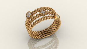 Diamond - Studded Chain Ring Diamond - Studded Chain Ring