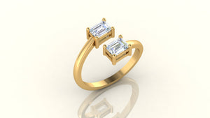 Dual Emerald Charm Ring Dual Emerald Charm Ring