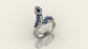 Elegant Sapphire Leaf Ring Elegant Sapphire Leaf Ring