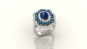 Sapphire Elegance Halo Ring S233 Sapphire Elegance Halo Ring S233