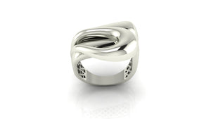 Stylish Two - Tone Wave Ring Stylish Two - Tone Wave Ring