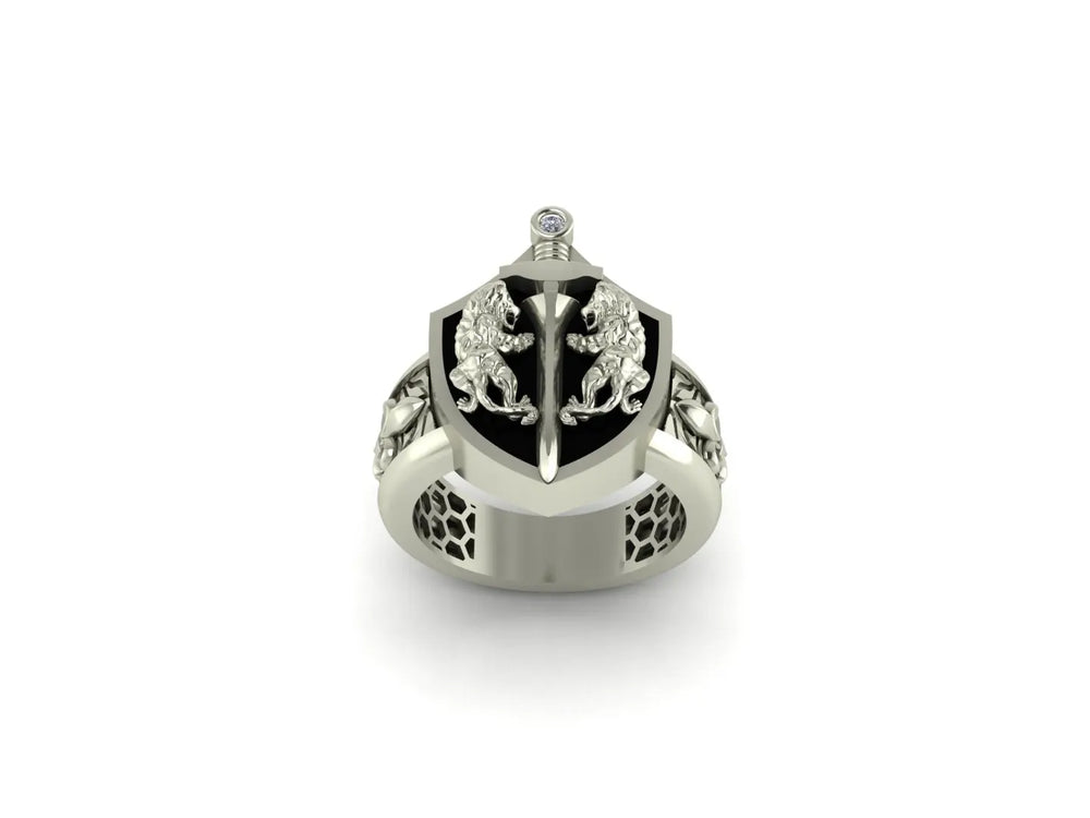 DOUBEL LION ENAMEL RING