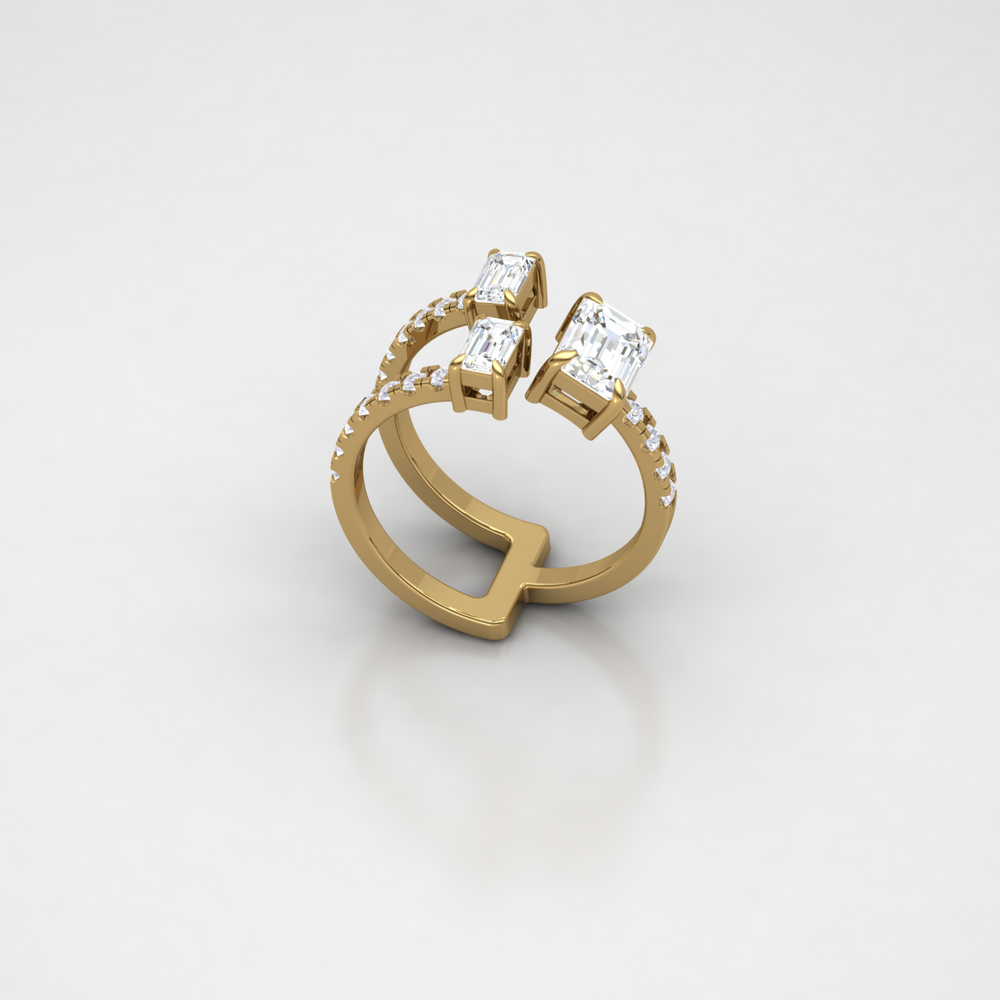 3 STONE EMERALD RING