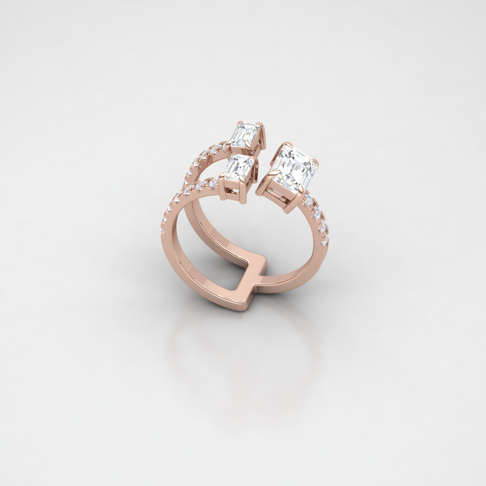 3 STONE EMERALD RING