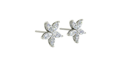 Diamond Petal Charm Earrings