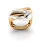 Stylish Two - Tone Wave Ring