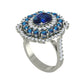 Sapphire Elegance Halo Ring S233