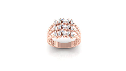 Radiant Rectangles 3 Rows Ring