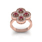 Elegant Ruby and Diamond Floral Ring