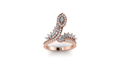 Elegant Sapphire Leaf Ring