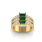 Triple Emerald Radiance Ring