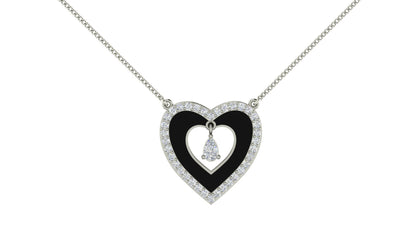 Gleaming Heart Enamel Necklace