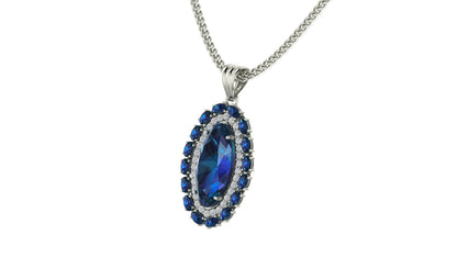 Elegant Gemstone Oval Necklace S410