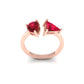 Heartfelt Duo Emerald Ring