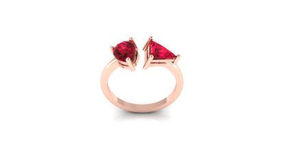 Heartfelt Duo Emerald Ring