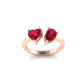 Lover's Embrace Double Heart Ring