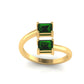 Dual Emerald Charm Ring