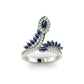Elegant Sapphire Leaf Ring