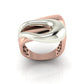 Stylish Two - Tone Wave Ring