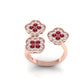 Trio Floral Cluster Ring