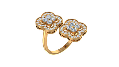 Double Flower Diamond Ring