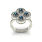 Elegant Ruby and Diamond Floral Ring