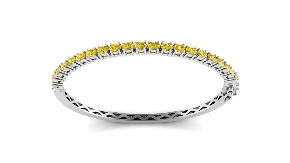 Elegant Diamond Bangle in 14K Yellow Gold