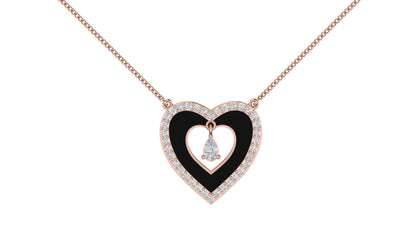 Gleaming Heart Enamel Necklace
