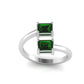 Dual Emerald Charm Ring