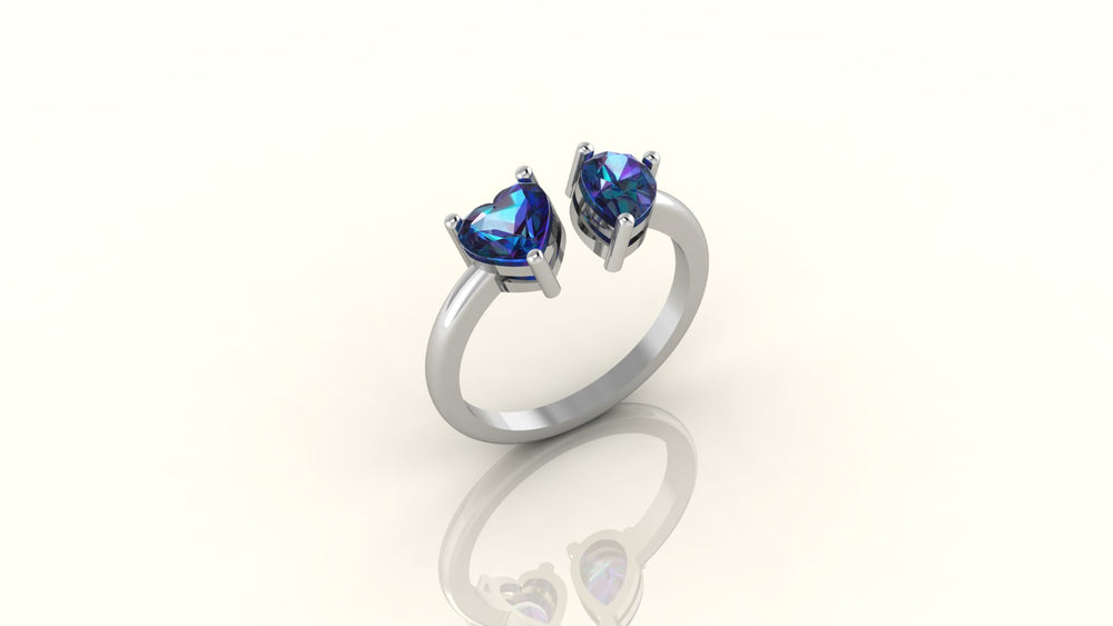 Lover's Embrace Double Heart Ring
