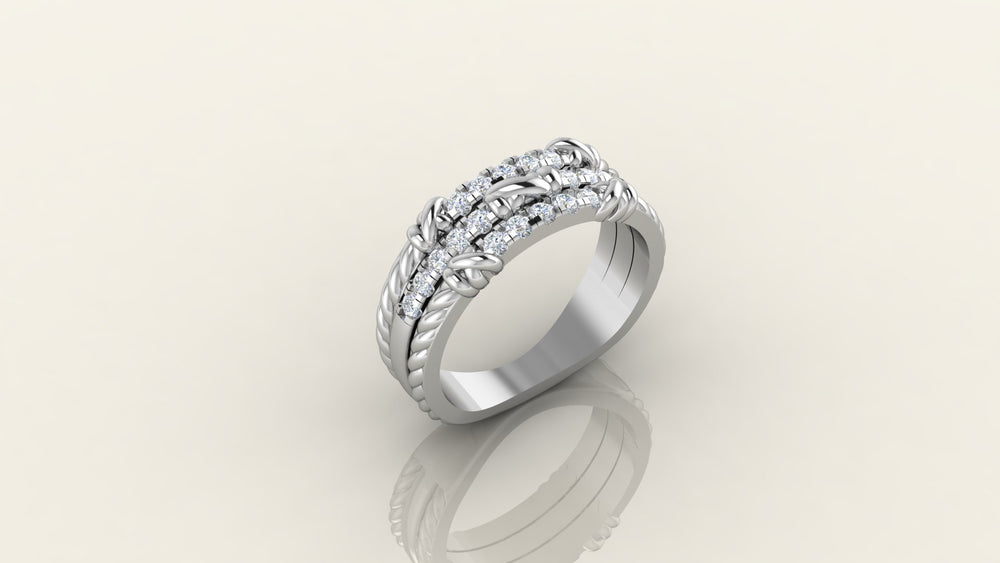 Intricate Weave Diamond Ring