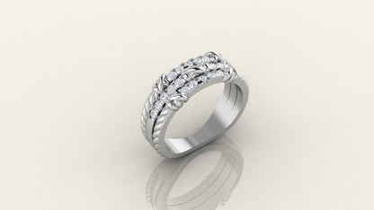 Intricate Weave Diamond Ring