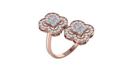 Double Flower Diamond Ring