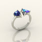 Heartfelt Duo Emerald Ring