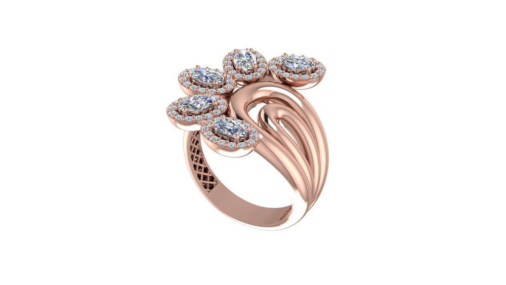 Blossom Ruby Cluster Ring