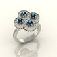 Elegant Ruby and Diamond Floral Ring