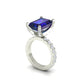 EMERALD Cut Sapphire Diamond Ring