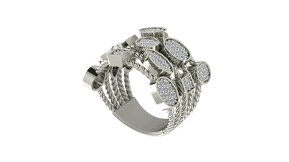 Elegant Multi - Band Ring