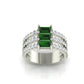 Triple Emerald Radiance Ring