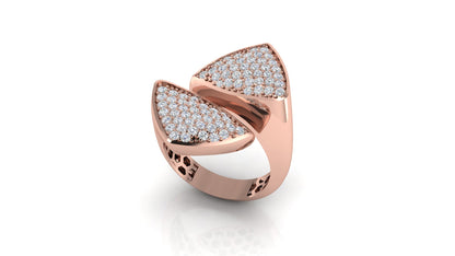 Sparkling Leaf Design Ring