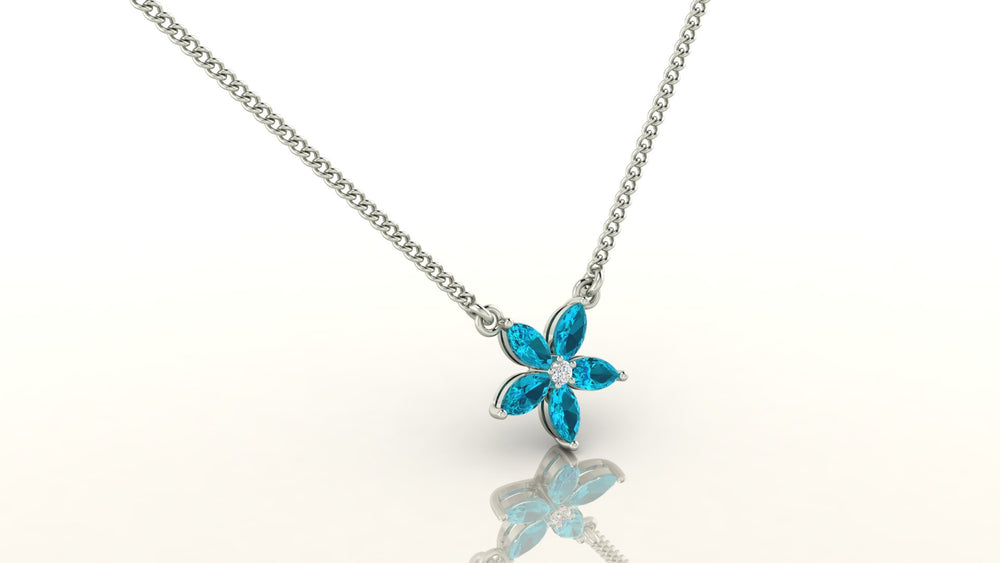 Diamond Petal Charm Necklace