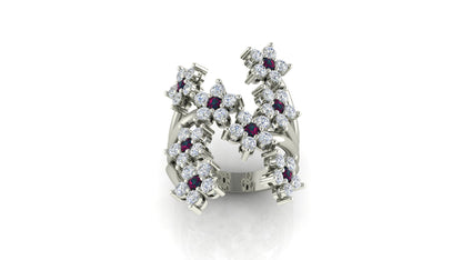 Dazzling Flower Cluster Ring