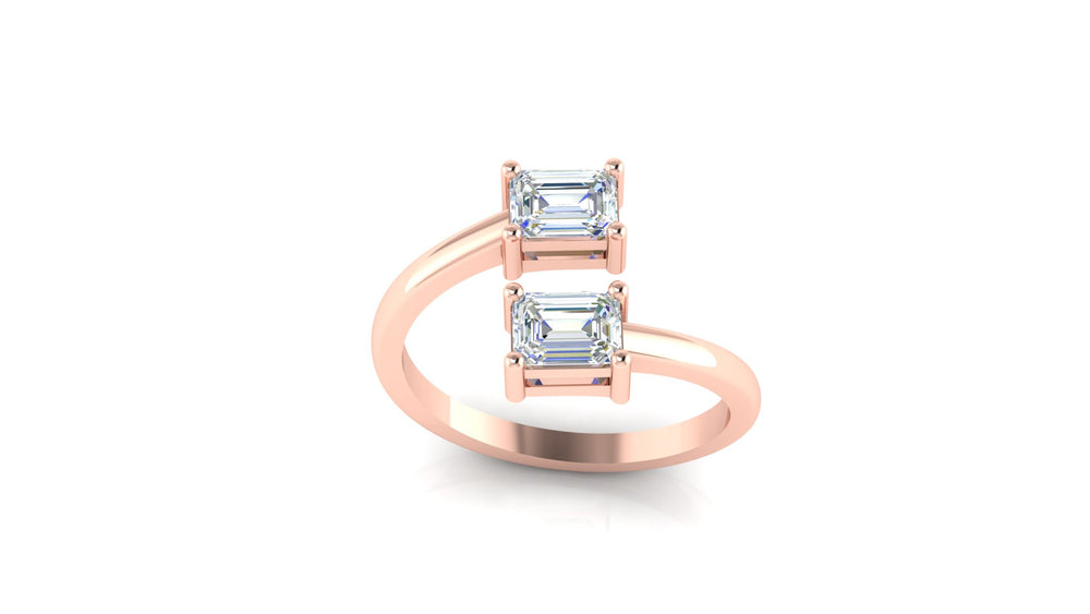 Dual Emerald Charm Ring