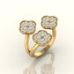 Trio Floral Cluster Ring